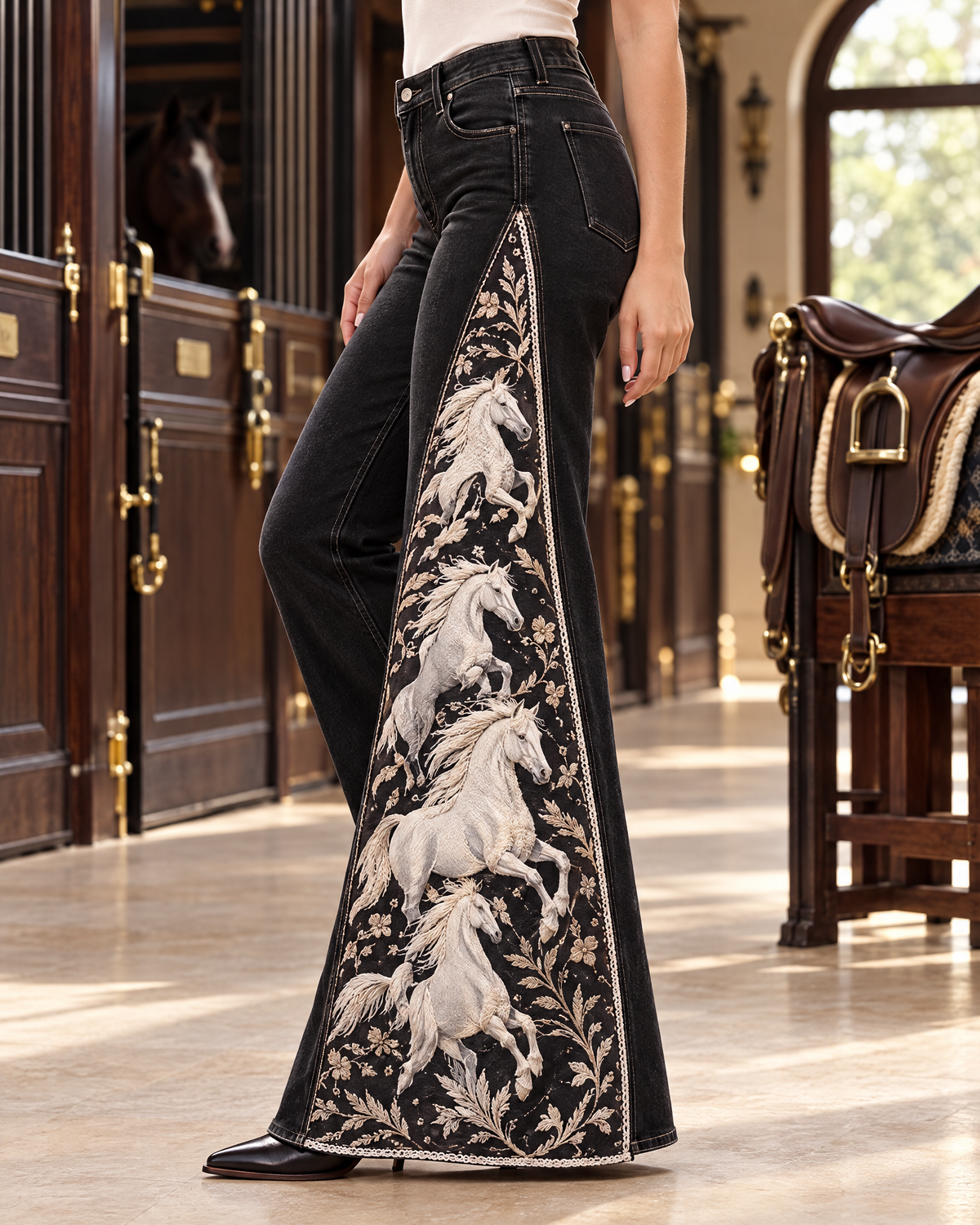 Horse Girl Jeans - Black Stallion