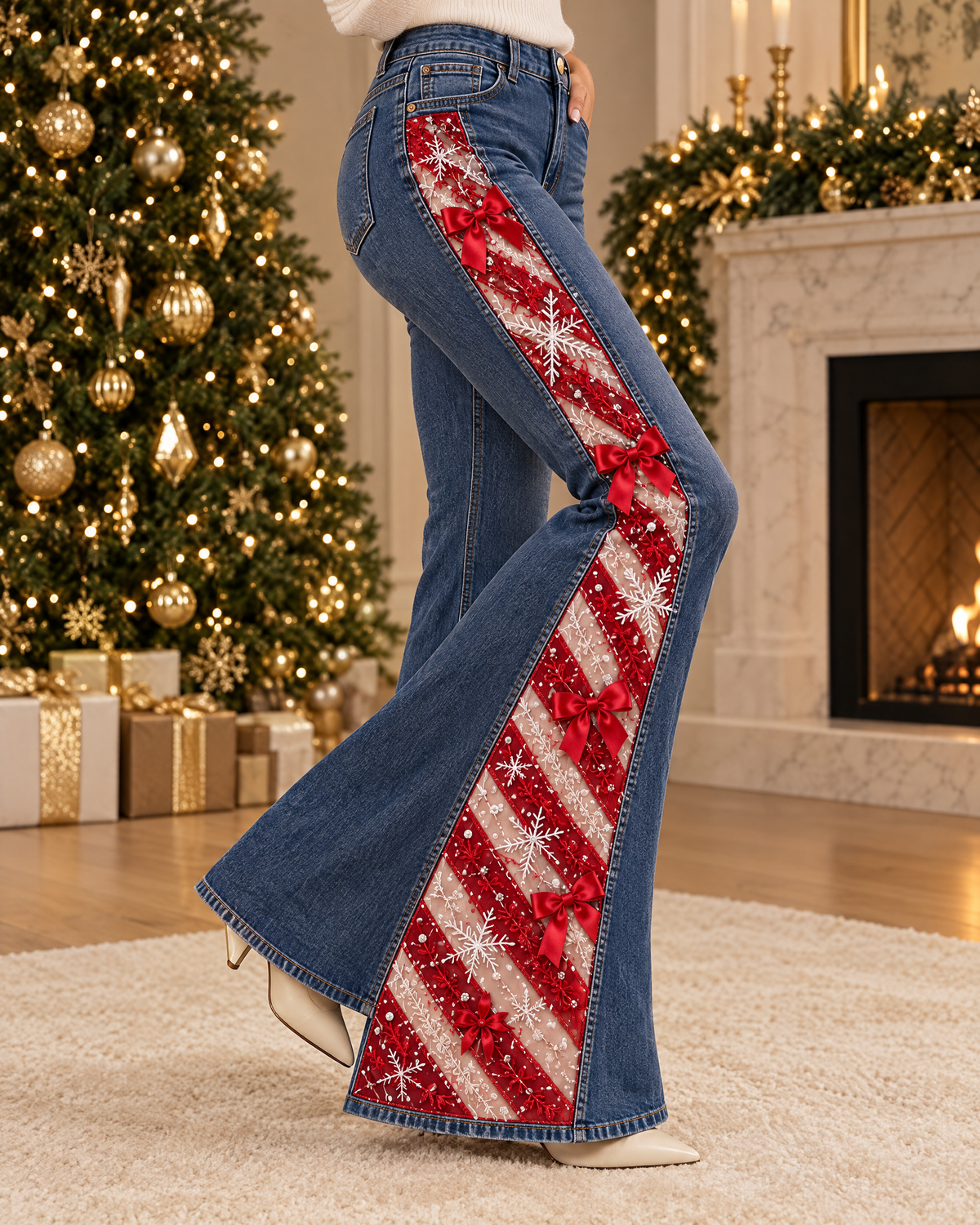 Christmas Jeans - Peppermint Blue
