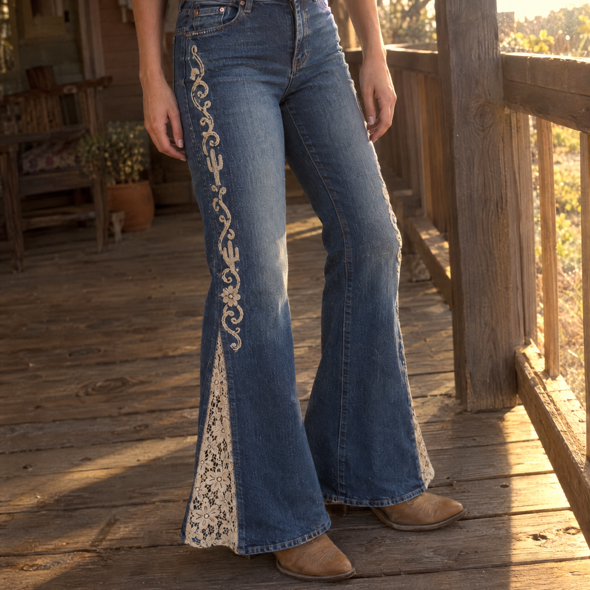 Texas Denim Western Flare Jeans
