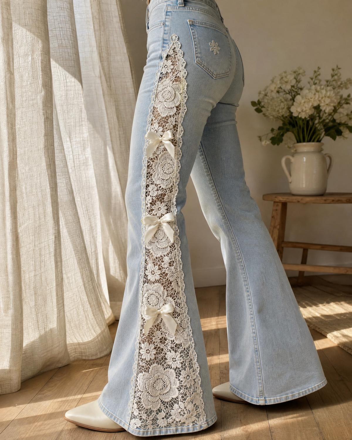 Floral Lace Jeans